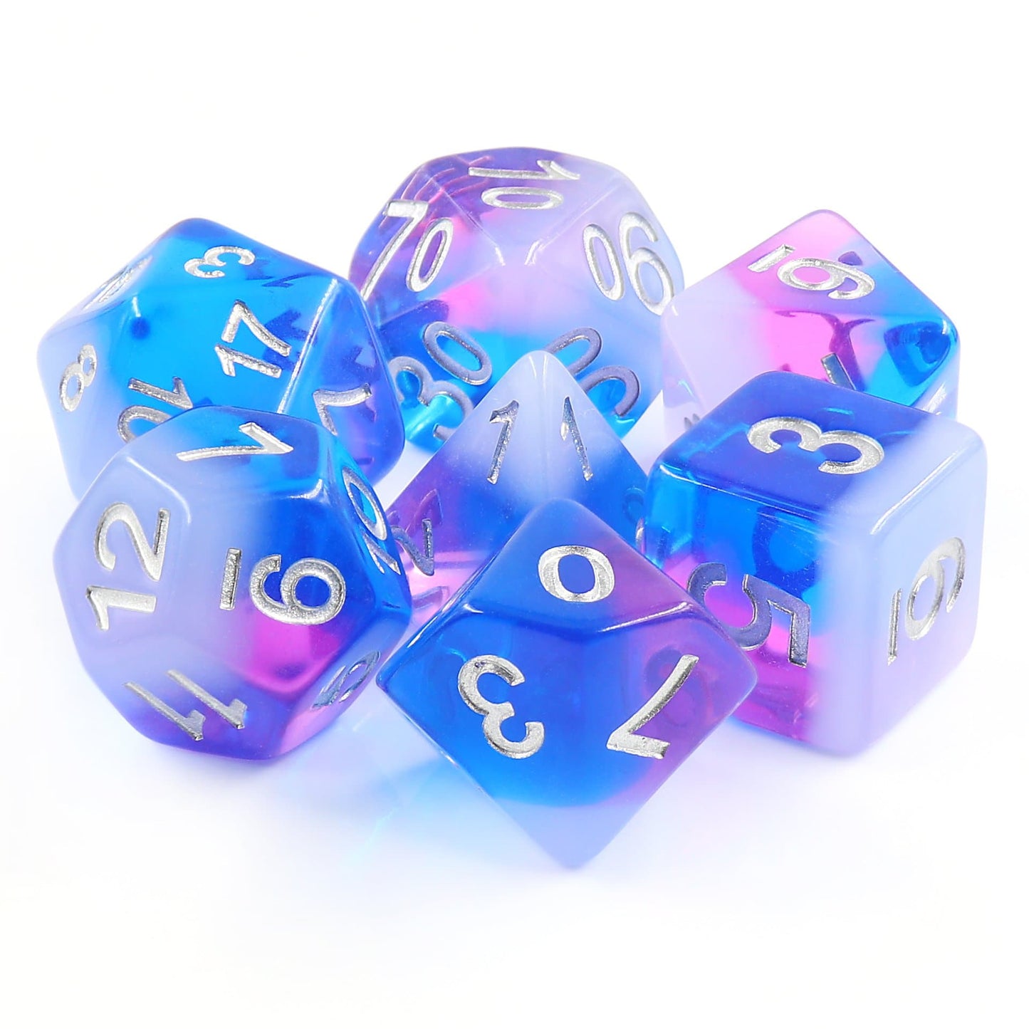 Polyhedral Dice Set | Acrylic | "Fae Flash" | Set of 7 (D0087)