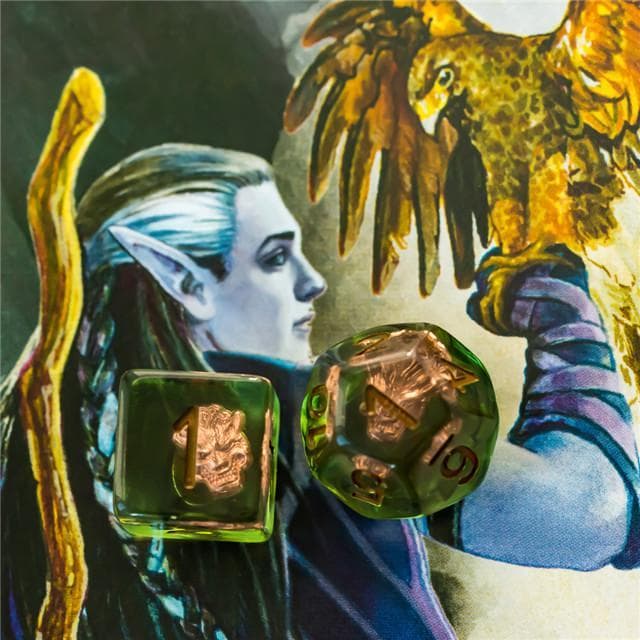 RPG Dice | "Druid's Wolf" | Set of 7