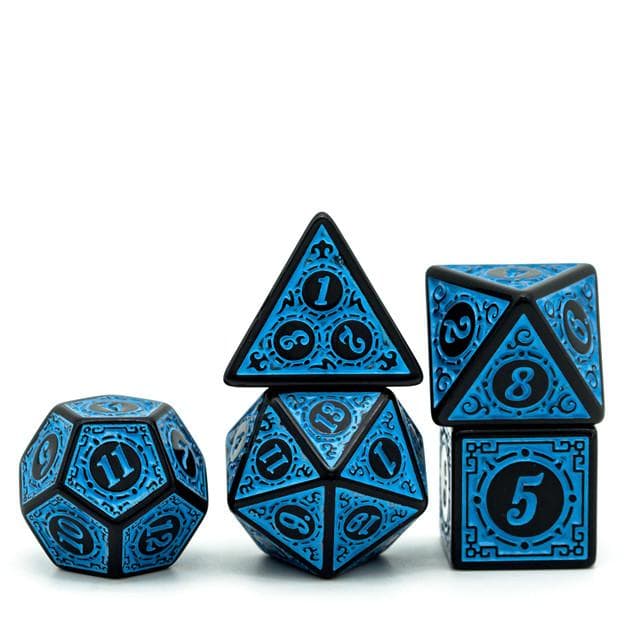 RPG Dice | "Blue Alchemy" | Set of 7