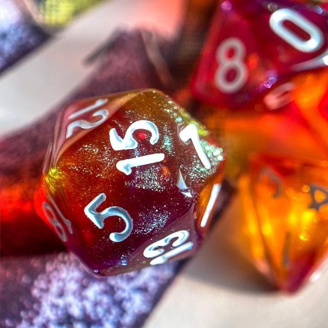 RPG Dice | "Arcane Inferno" | Set of 7