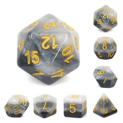 RPG Dice | "Graphite Sketch" Grey Gradient | Set of 7