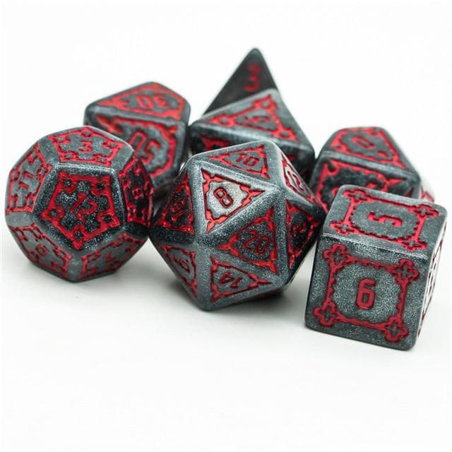 Large Polyhedral Dice Set | "Chunky Castle" Iron Keep | Set of 7 (D1011)