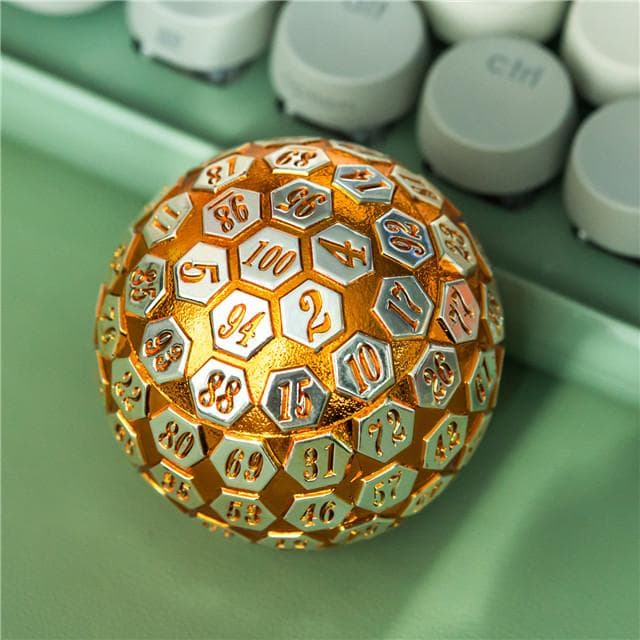 Metal Dice | d100 "Sunstone Mithril" Plated