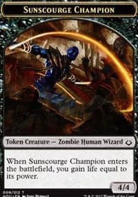 Sunscourge Champion // Zombie Double-Sided Token [Hour of Devastation Tokens]