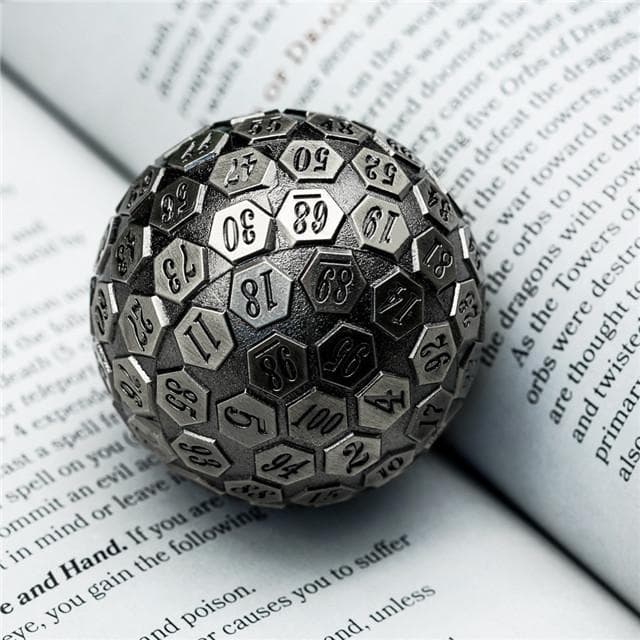 Metal Dice | d100 "Ancient" Silver Plated