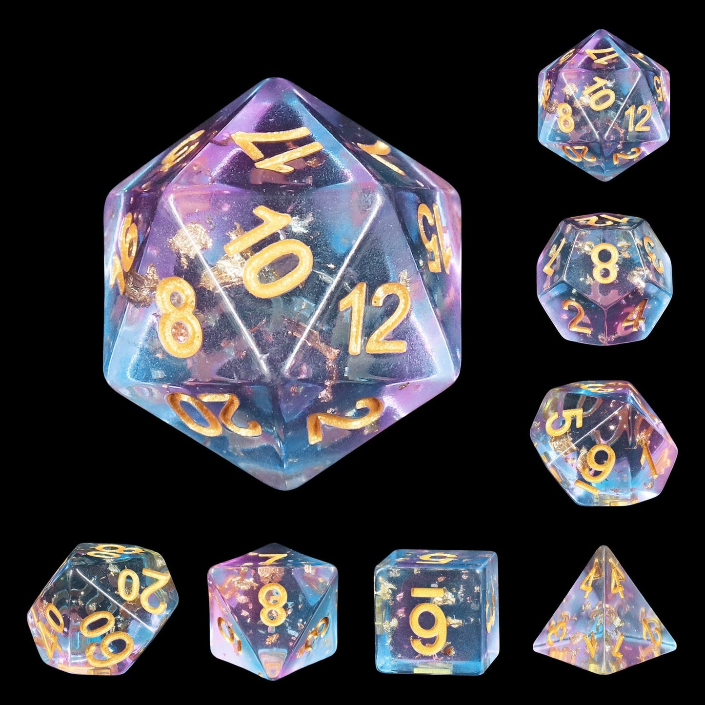 RPG Dice | "Scattered Stars" (Sharp Edged) | Set of 7