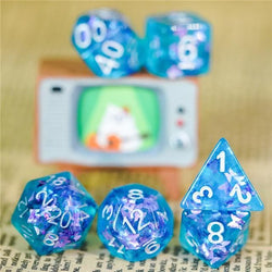 RPG Dice | "Dancing Butterfly" Blue/green | Set of 7