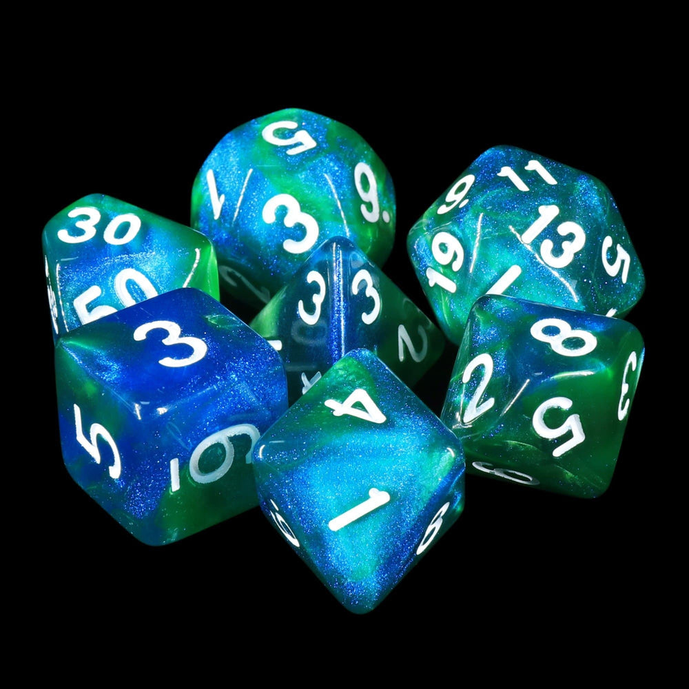 RPG Dice | "Firefly Forest" | Set of 7