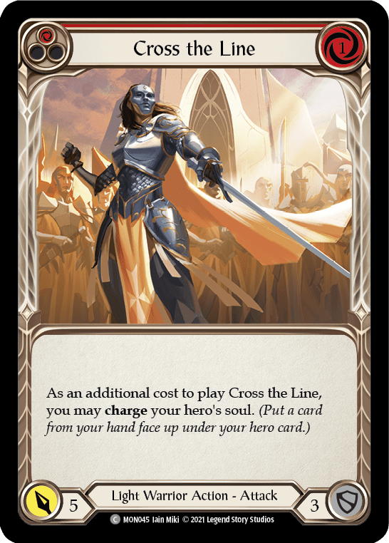 Cross the Line (Red) [MON045-RF] (Monarch)  1st Edition Rainbow Foil
