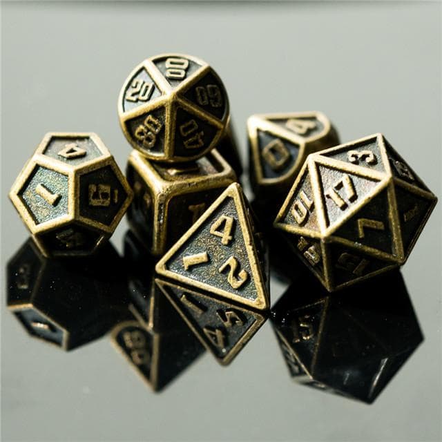 Polyhedral Dice Set | Metal | Mini Bronze | Set of 7 (D1002)