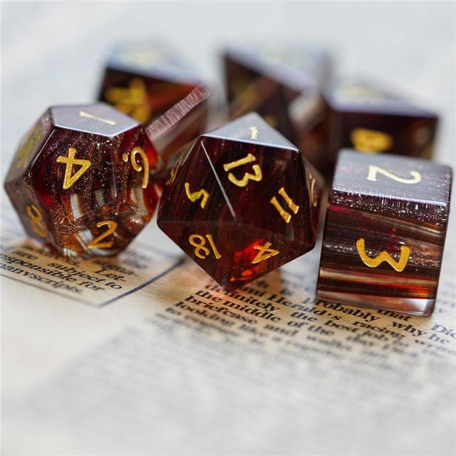 Glass Dice | "Blonde" | Set of 7