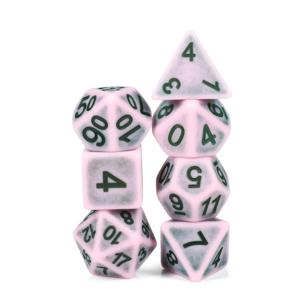Polyhedral Dice Set | Acrylic | "Synthwave Pavement" | Set of 7 (D0139)