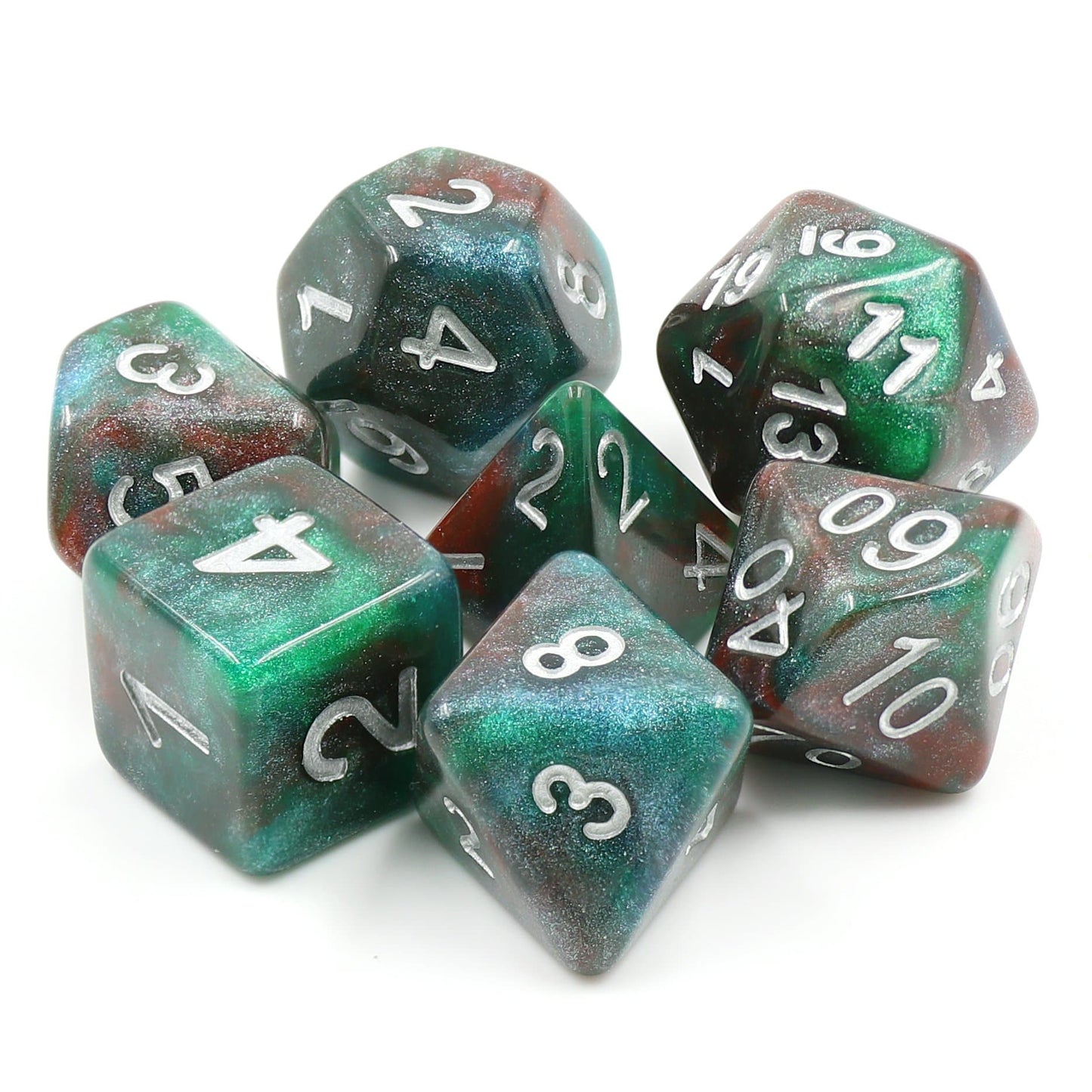 RPG Dice | "Bloodstone" | Set of 7