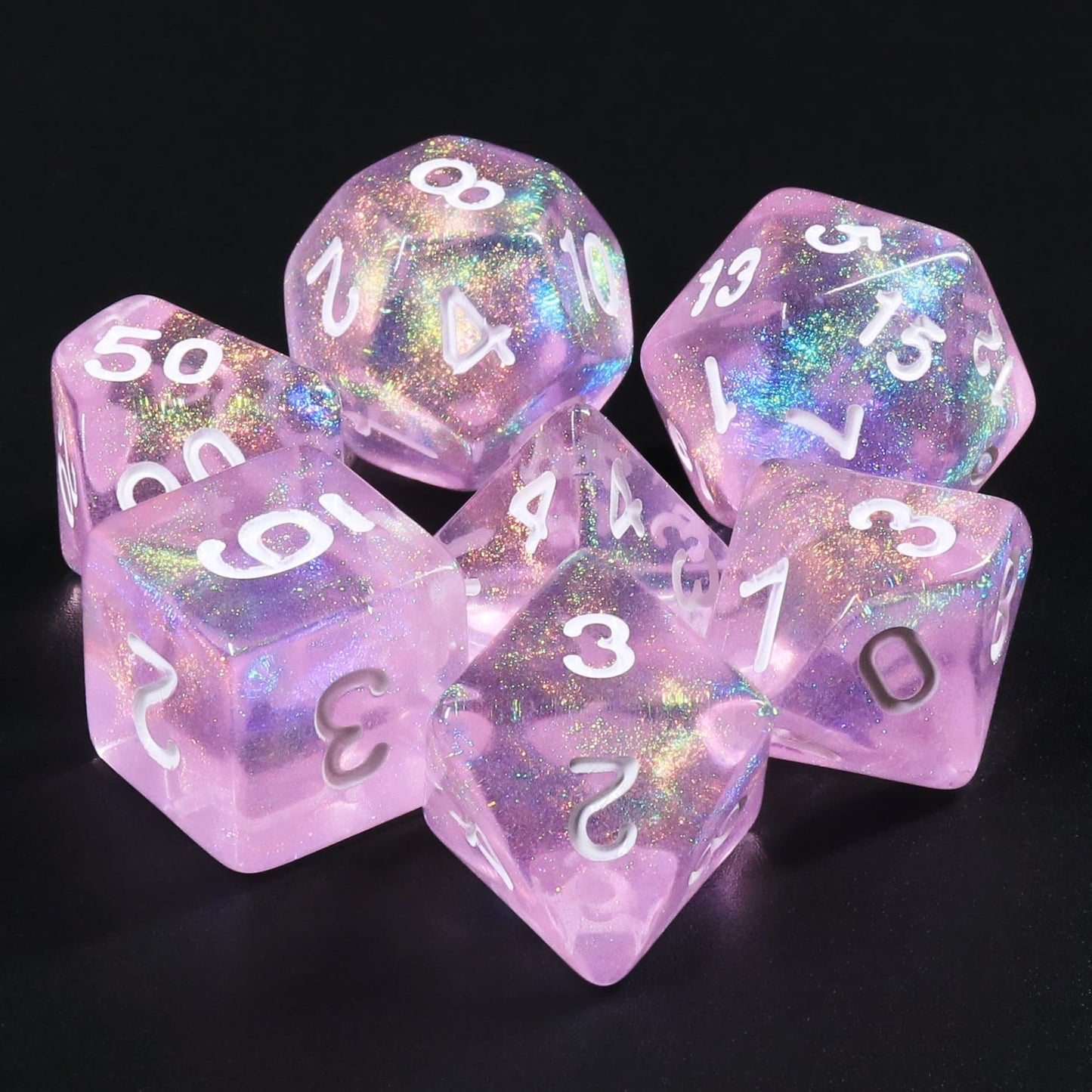 RPG Dice | "Force Field" (White Ink) | Set of 7
