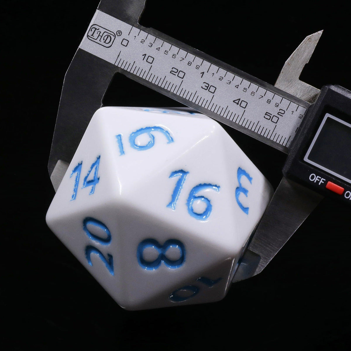 Colossal d20 (55mm) | White w/ Blue Ink