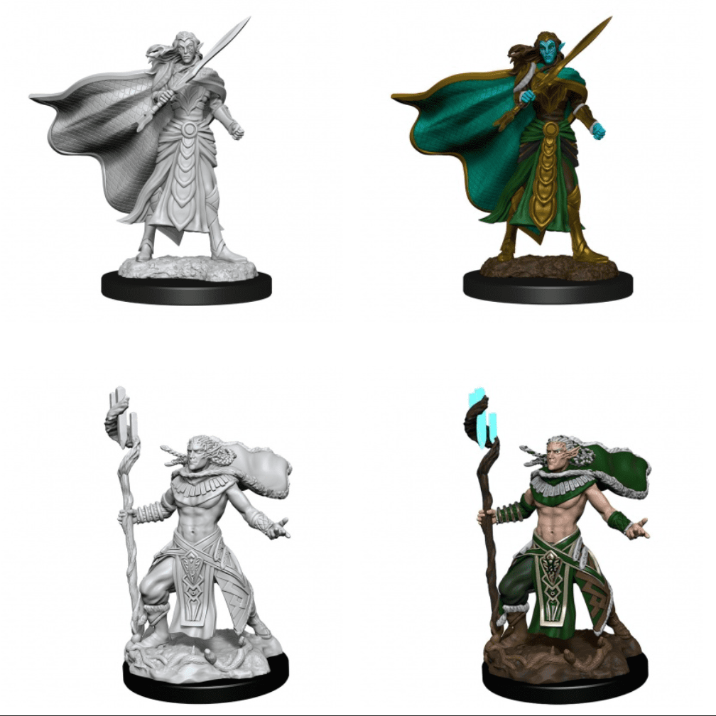 Magic: The Gathering Miniatures | Elf Fighter & Elf Cleric