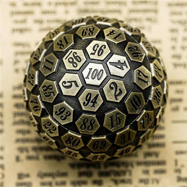 Metal Dice | d100 "Ancient" Bronze Plated