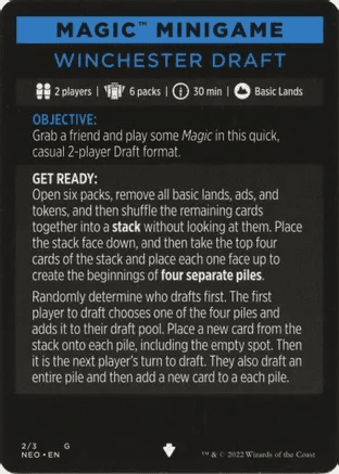 Winchester Draft (Magic Minigame) [Kamigawa: Neon Dynasty Minigame]