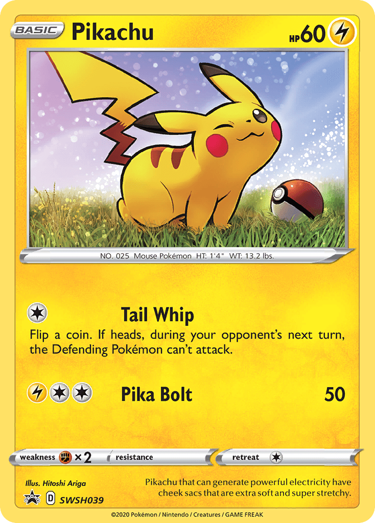 Pikachu SWSH039/307 - SWSH Sword & Shield Promo Cards Holofoil