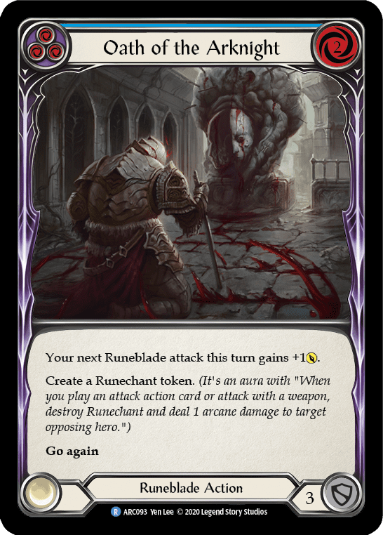 Oath of the Arknight (Blue) [U-ARC093] (Arcane Rising Unlimited)  Unlimited Rainbow Foil