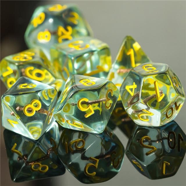 Polyhedral Dice Set | Acrylic | "Cleric's Mace" | Set of 7 (D0067)