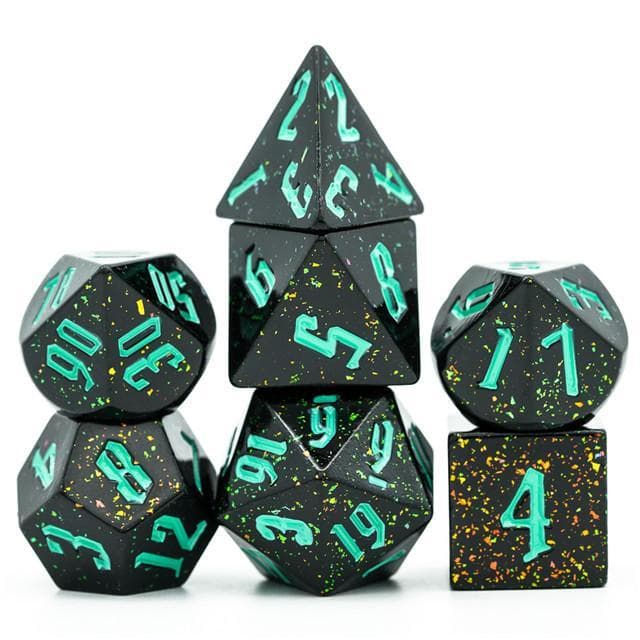 RPG Dice - Hand Painted "Starfield" - Set of 7
