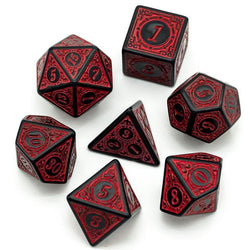 RPG Dice | "Red Alchemy" | Set of 7