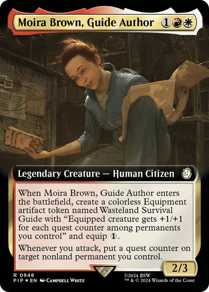 Moira Brown, Guide Author (Extended Art) (Surge Foil) [Fallout]