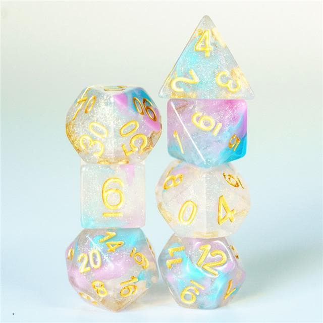 RPG Dice | "Ethereal Shimmer" | Set of 7