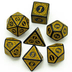 RPG Dice | "Yellow Alchemy" | Set of 7