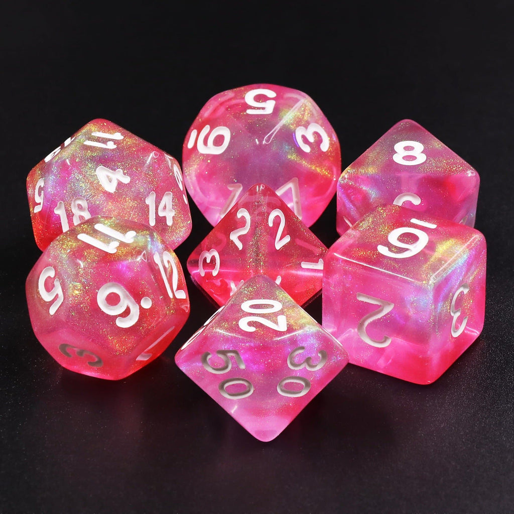 RPG Dice | "Carnival" (White Ink) | Set of 7