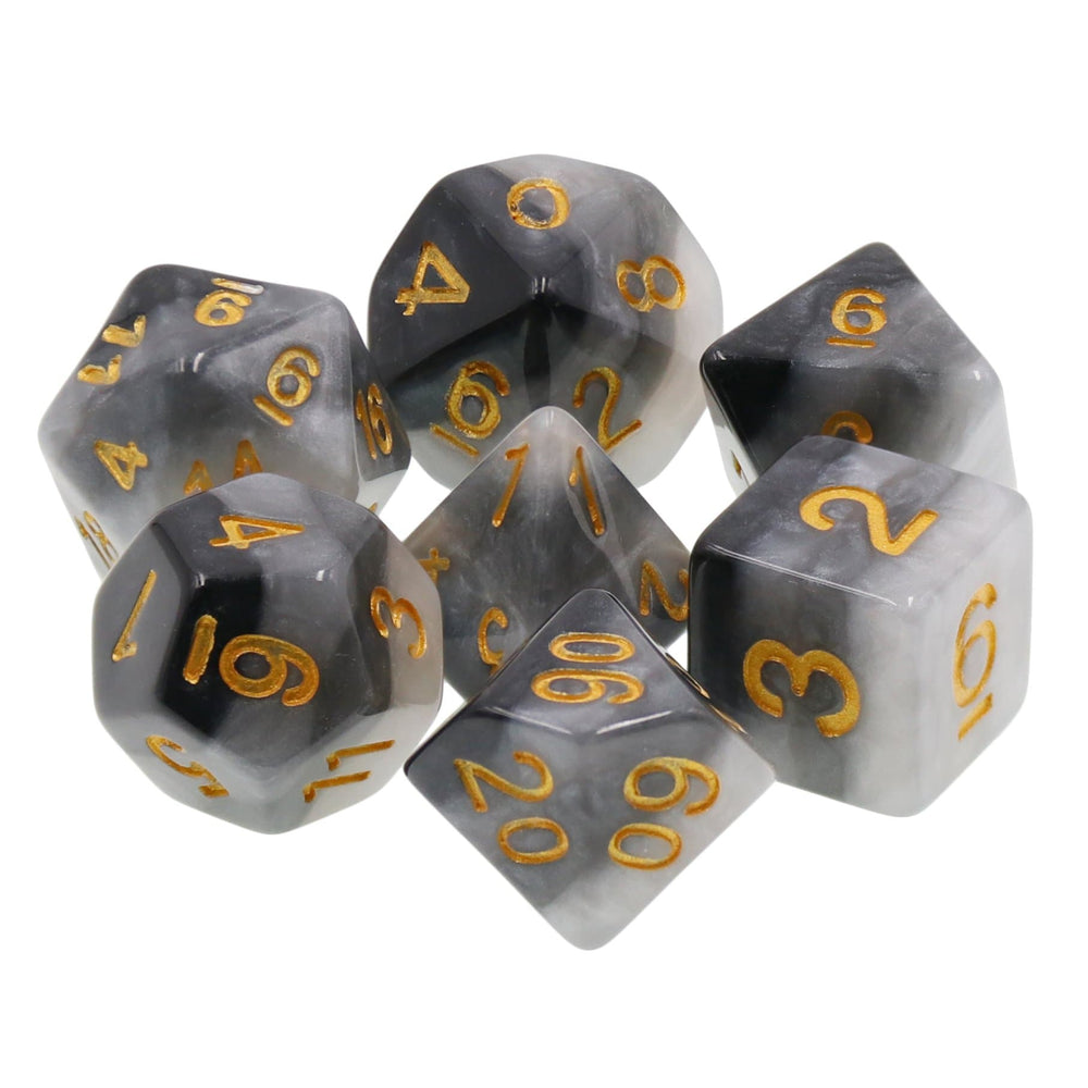 RPG Dice | "Graphite Sketch" Grey Gradient | Set of 7