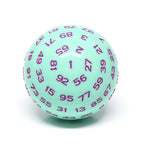 RPG Dice | d100 | Pastel Mint | Rose Ink