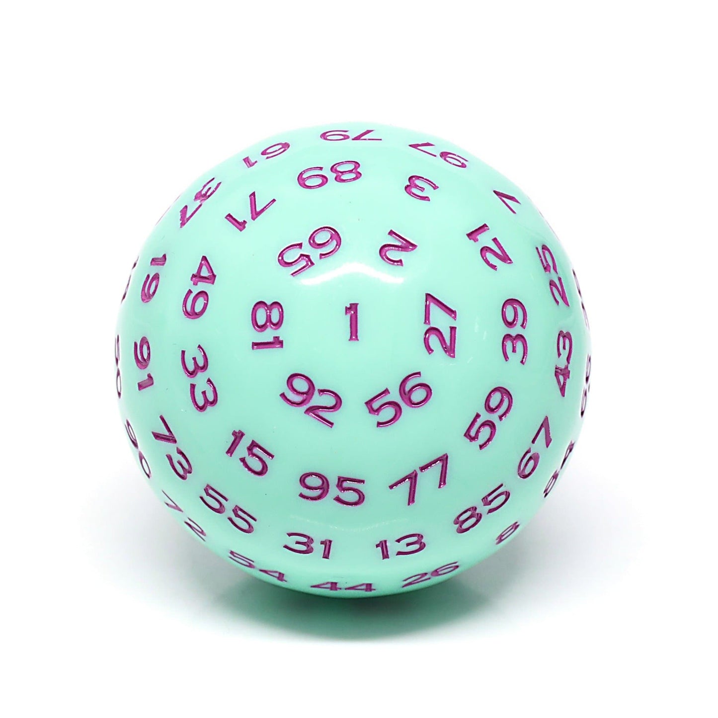 RPG Dice | d100 | Pastel Mint | Rose Ink