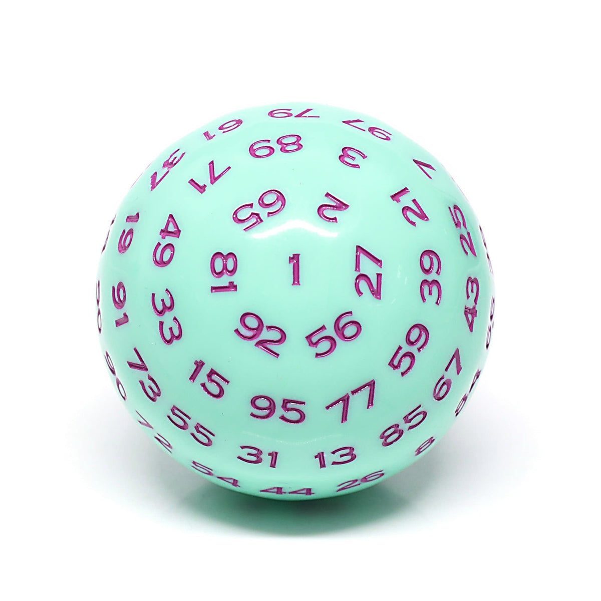 RPG Dice | d100 | Pastel Mint | Rose Ink