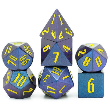RPG Dice - Hand Painted "Purple Shimmer" - Set of 7