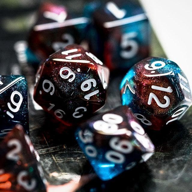 RPG Dice | "Ice and Fire" | Set of 7