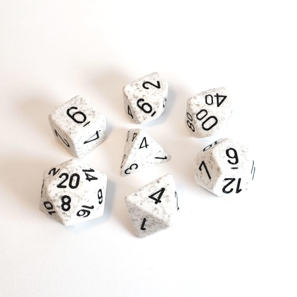 Chessex | Polyhedral Dice Set | Acrylic | Speckled Arctic Camo/black (CHX 25311)