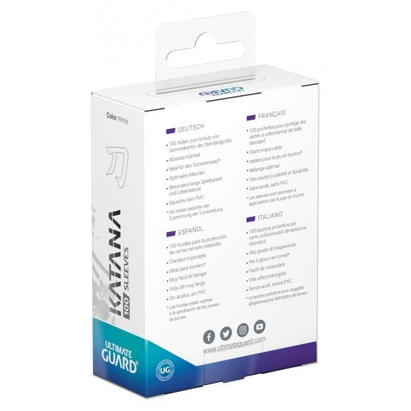 Ultimate Guard: Katana | Standard Size Sleeves | 100ct | White (Matte)