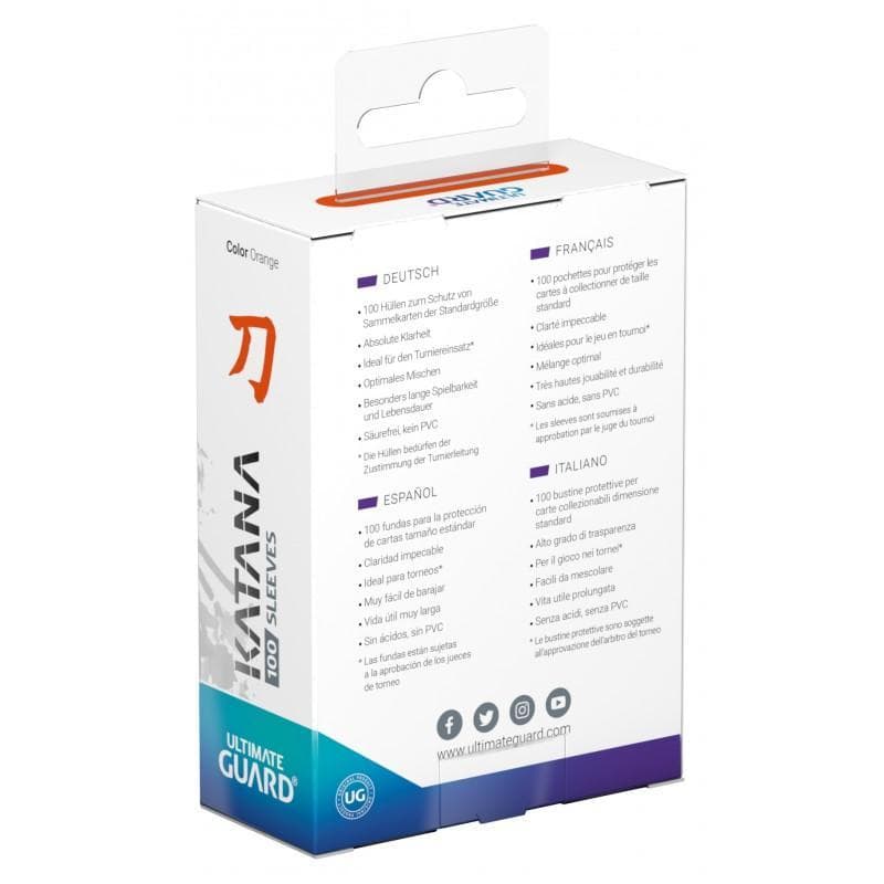 Ultimate Guard: Katana | Standard Size Sleeves | 100ct | Orange (Matte)