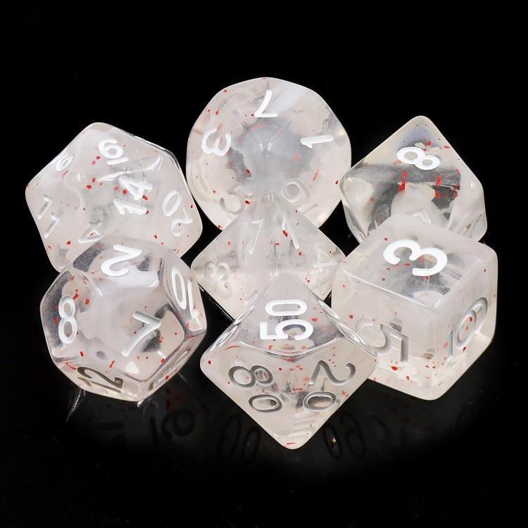 Polyhedral Dice Set | Acrylic | "Blood on the Snow" | Set of 7 (D0118)