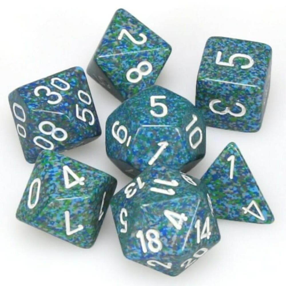 Chessex | Polyhedral Dice Set | Acrylic | Speckled Sea (CHX 25316)